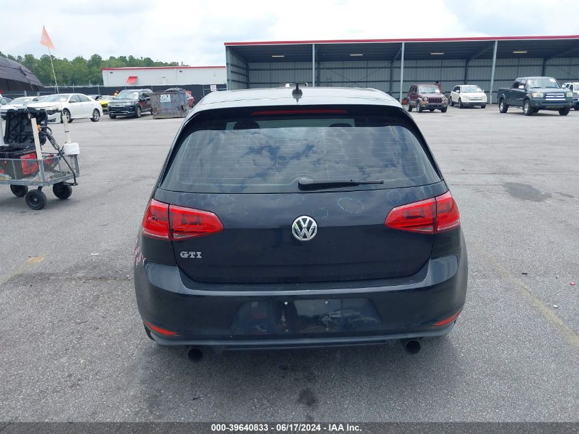 2015 Volkswagen Golf Gti 2.0T Autobahn 4-Door VIN: 3VW5T7AU3FM103505 Lot: 39640833