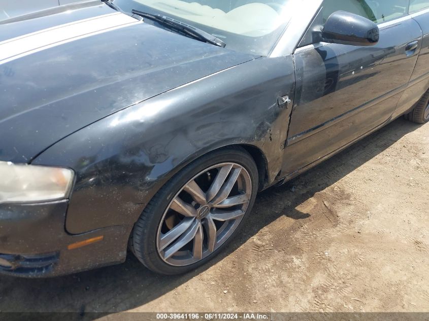 2007 Audi A4 2.0T VIN: WAUAF48H57K028411 Lot: 39641196