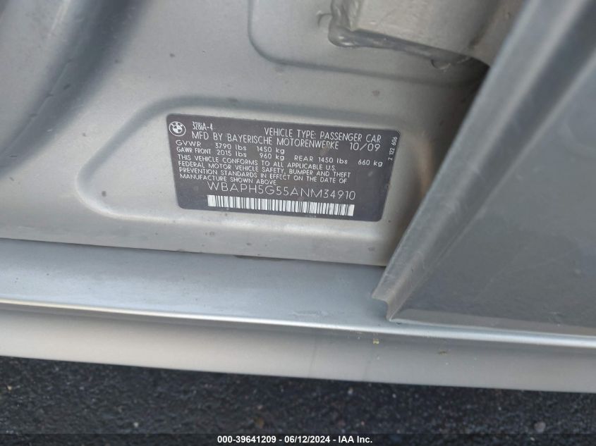 2010 BMW 328I VIN: WBAPH5G55ANM34910 Lot: 39641209
