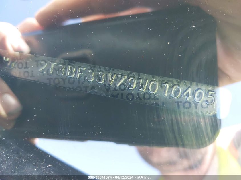 2009 Toyota Rav4 VIN: 2T3BF33V79W010405 Lot: 39641374
