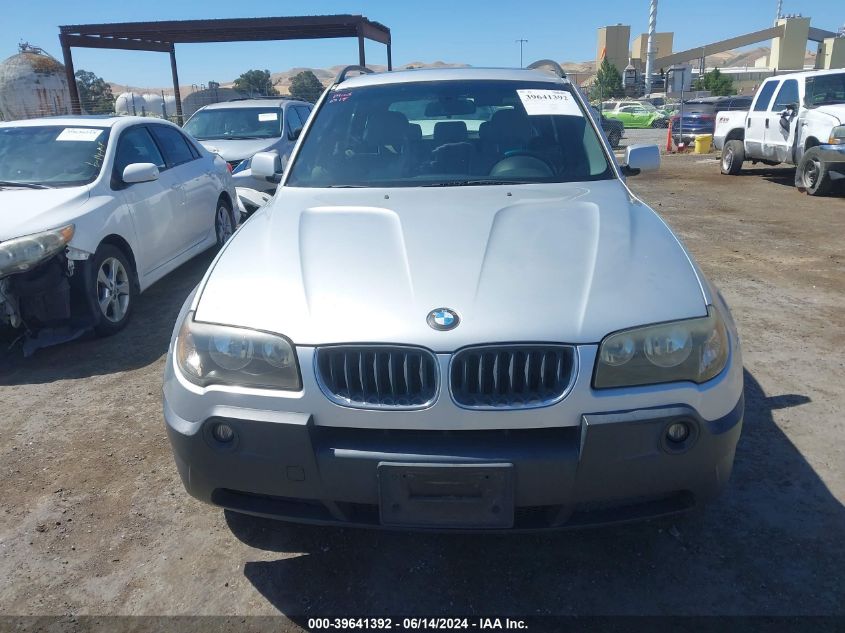 2005 BMW X3 3.0I VIN: WBXPA93445WD06465 Lot: 39641392