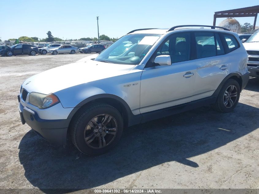 2005 BMW X3 3.0I VIN: WBXPA93445WD06465 Lot: 39641392