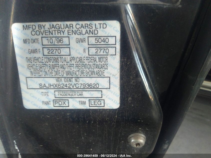 1997 Jaguar Xj6 L VIN: SAJHX6242VC793620 Lot: 39641459