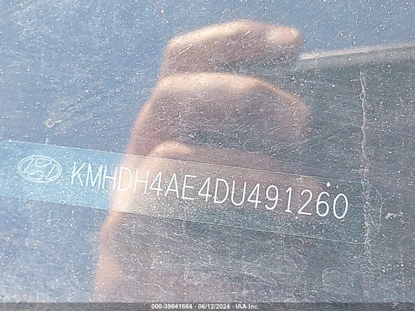 2013 Hyundai Elantra Gls VIN: KMHDH4AE4DU491260 Lot: 39641664