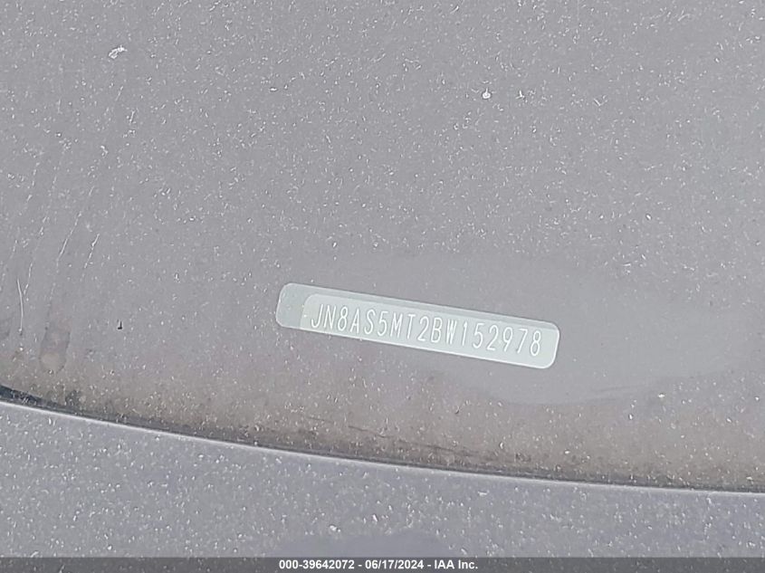 2011 Nissan Rogue Sv VIN: JN8AS5MT2BW152978 Lot: 39642072