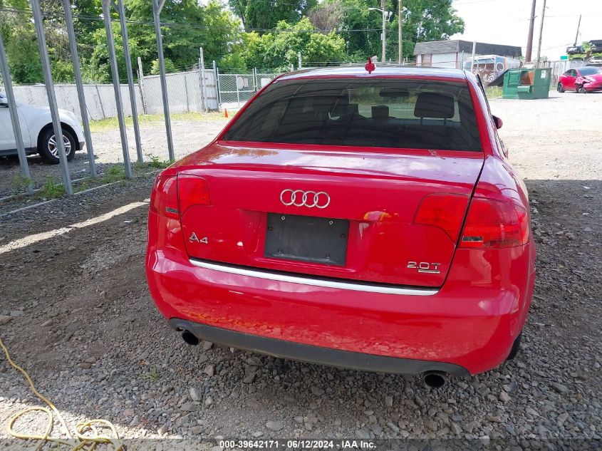 2007 Audi A4 2.0T VIN: WAUDF78EX7A082717 Lot: 39642171