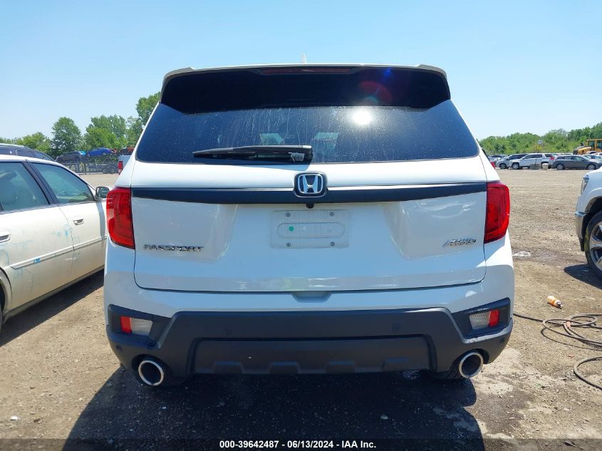 2022 Honda Passport Awd Ex-L VIN: 5FNYF8H58NB031814 Lot: 39642487
