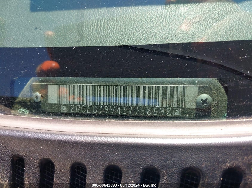 2003 Chevrolet Silverado 1500 Ls VIN: 2GCEC19V431156598 Lot: 39642590