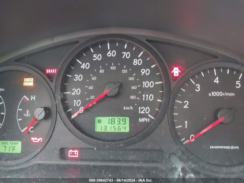 2007 Subaru Impreza 2.5I VIN: JF1GD61637G519012 Lot: 39642743