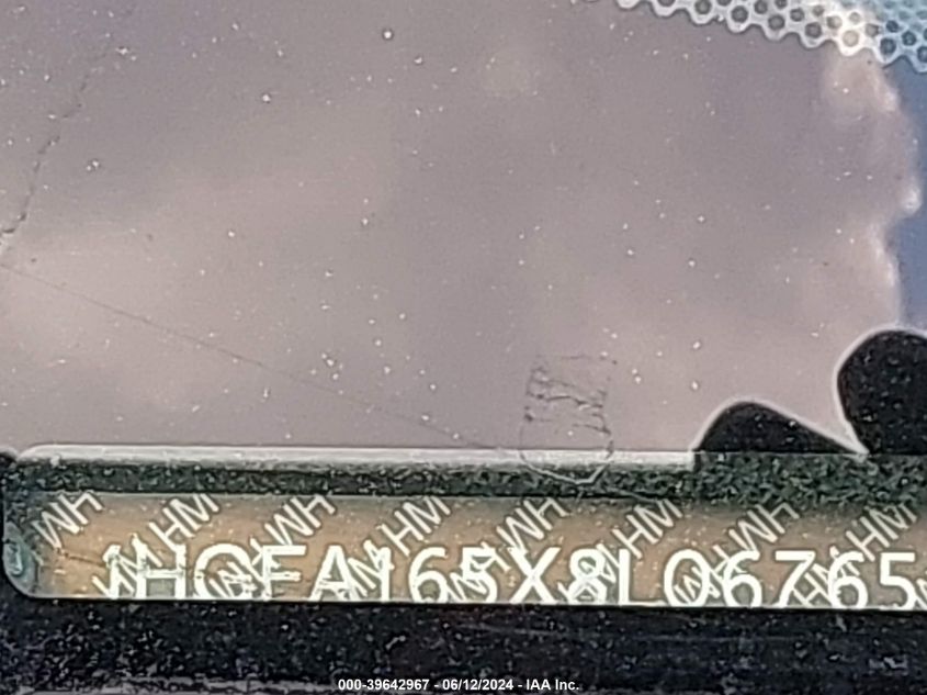 2008 Honda Civic Lx VIN: 1HGFA165X8L067653 Lot: 39642967