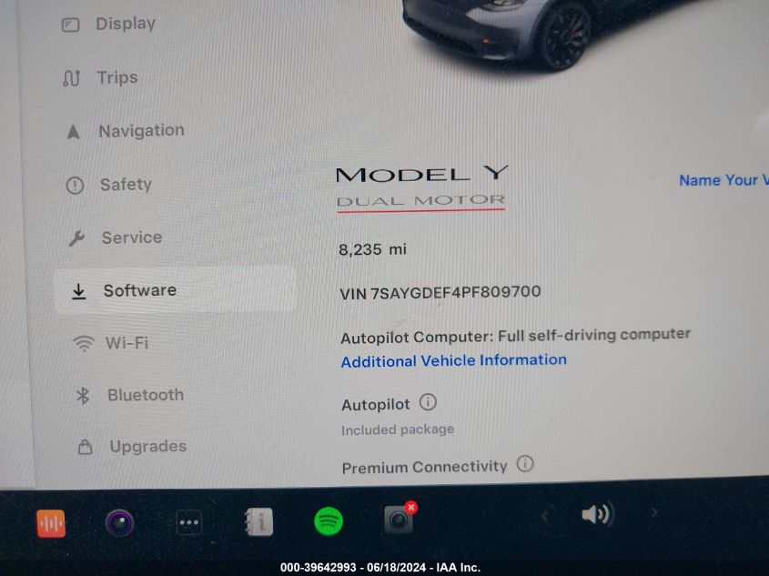 2023 Tesla Model Y Awd/Performance Dual Motor All-Wheel Drive VIN: 7SAYGDEF4PF809700 Lot: 39642993