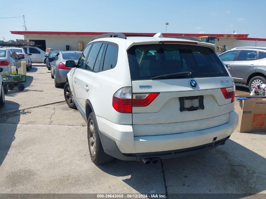 2007 BMW X3 3.0Si VIN: WBXPC93417WF15630 Lot: 39643055