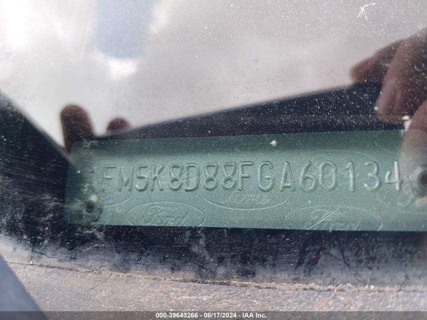 2015 Ford Explorer Xlt VIN: 1FM5K8D88FGA60134 Lot: 39643266