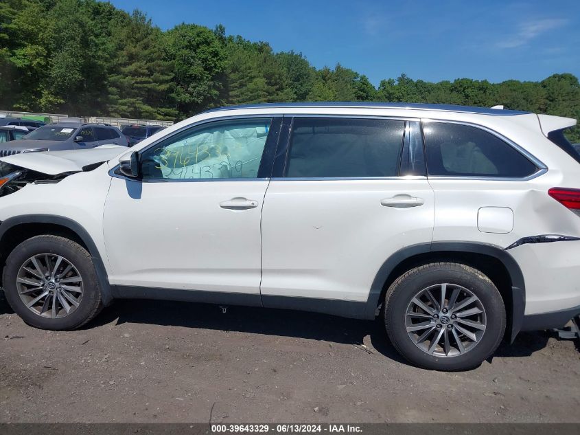 2019 Toyota Highlander Xle VIN: 5TDJZRFH7KS584067 Lot: 39643329