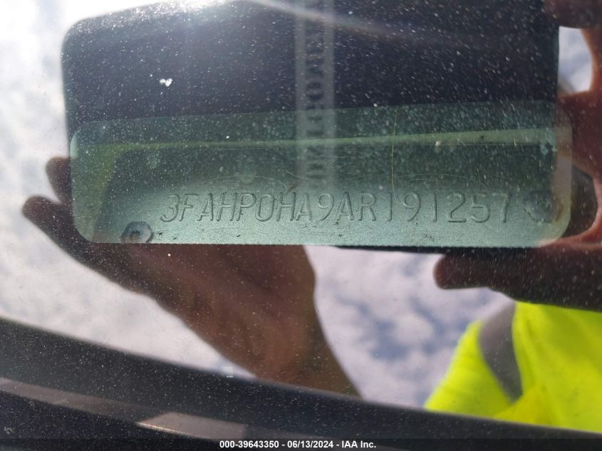 2010 Ford Fusion Se VIN: 3FAHP0HA9AR191257 Lot: 39643350