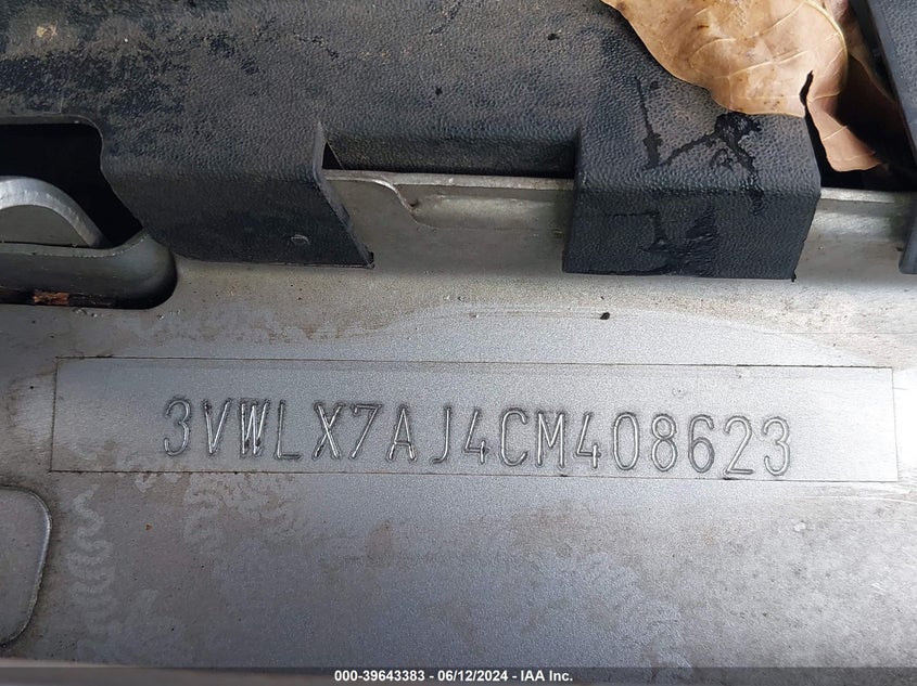 2012 Volkswagen Jetta 2.5L Sel VIN: 3VWLX7AJ4CM408623 Lot: 39643383