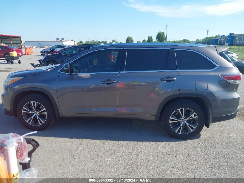 2016 Toyota Highlander Xle V6 VIN: 5TDJKRFH3GS237685 Lot: 39643392