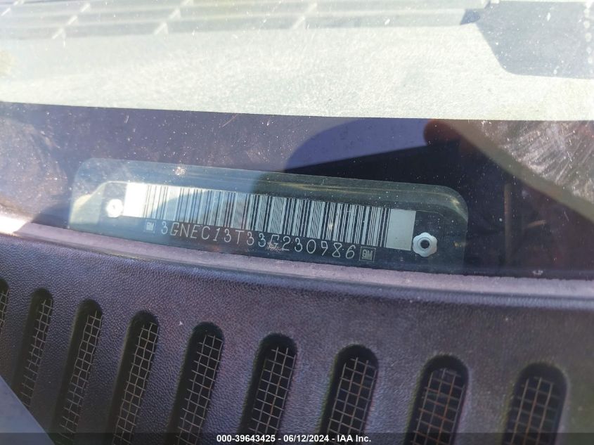2003 Chevrolet Avalanche 1500 VIN: 3GNEC13T33G230986 Lot: 39643425
