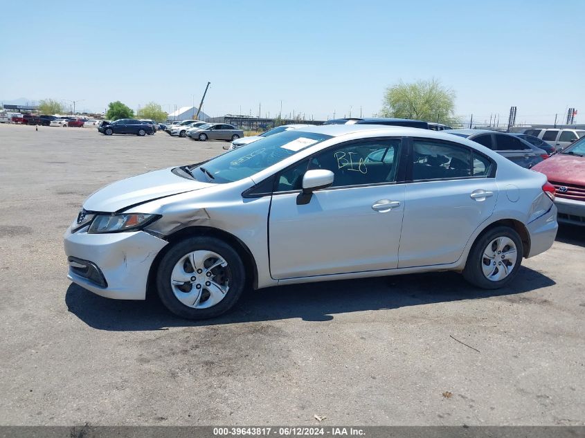 2014 Honda Civic Lx VIN: 2HGFB2F56EH539858 Lot: 39643817