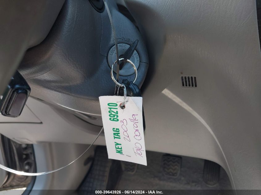 2003 Toyota Corolla Le VIN: 1NXBR32E03Z151891 Lot: 39643926