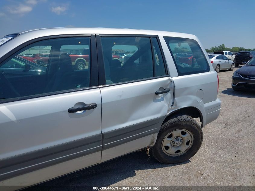 2003 Honda Pilot Lx VIN: 2HKYF18193H543763 Lot: 39644571