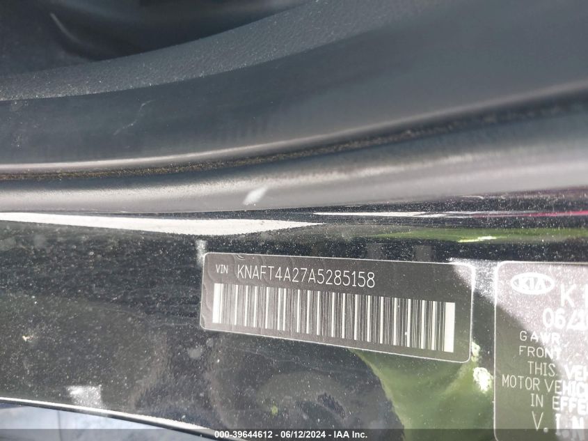 2010 Kia Forte Lx VIN: KNAFT4A27A5285158 Lot: 39644612