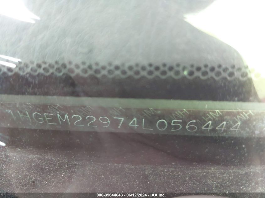 2004 Honda Civic Ex VIN: 1HGEM22974L056444 Lot: 39644643