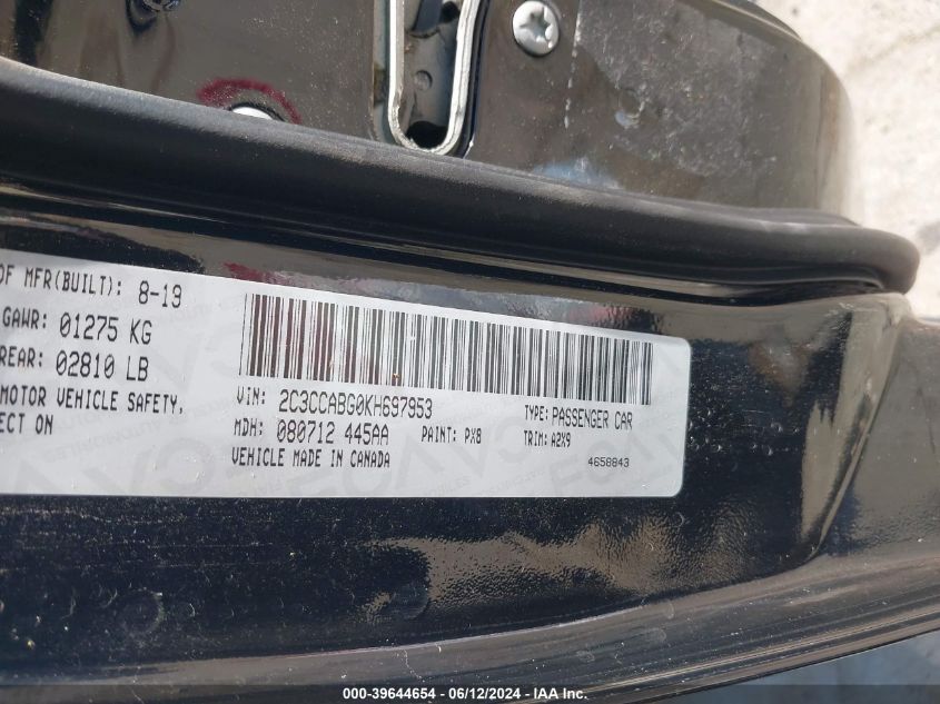 2019 Chrysler 300 300S VIN: 2C3CCABG0KH697953 Lot: 39644654