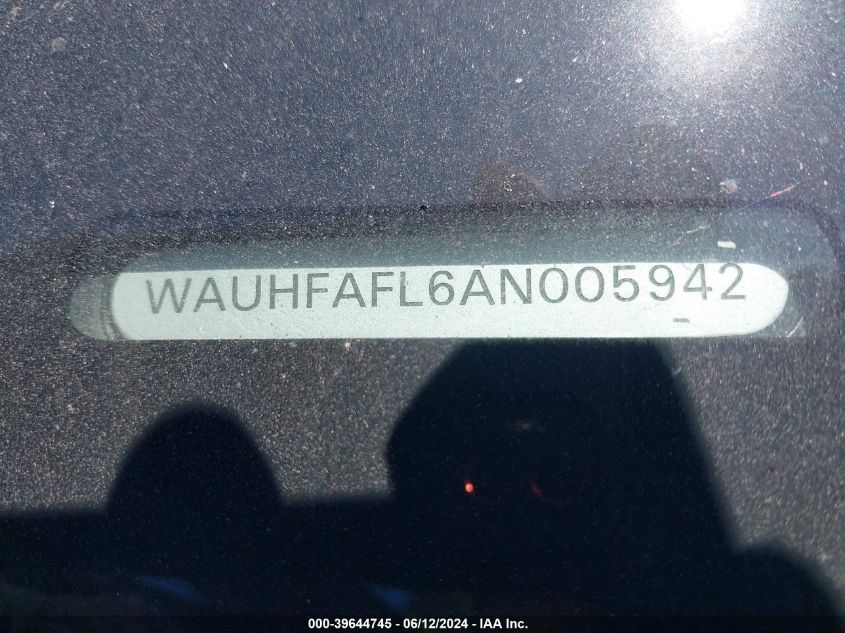 2010 Audi A4 2.0T Premium VIN: WAUHFAFL6AN005942 Lot: 39644745