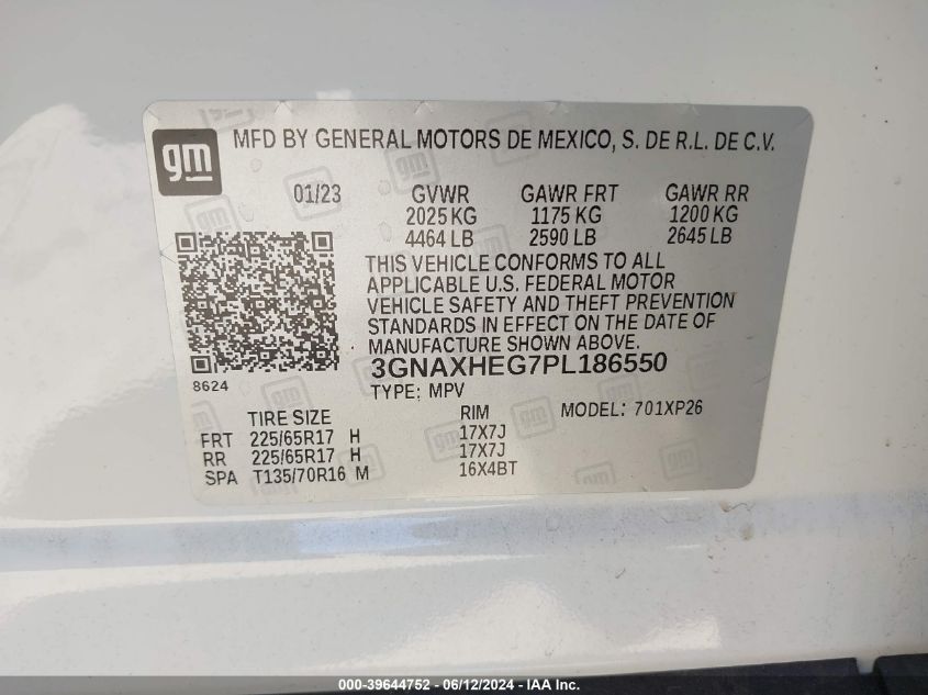 2023 CHEVROLET EQUINOX FWD LS - 3GNAXHEG7PL186550