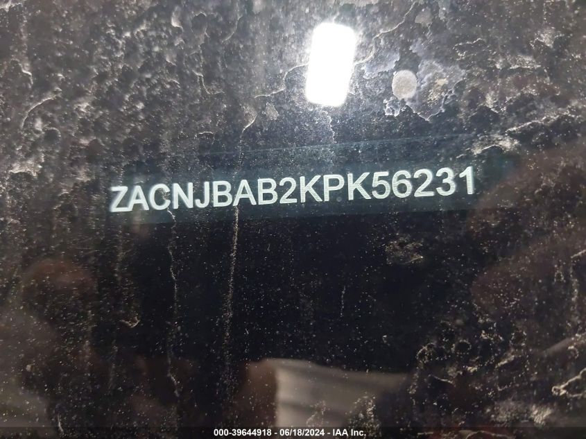 2019 Jeep Renegade Sport 4X4 VIN: ZACNJBAB2KPK56231 Lot: 39644918