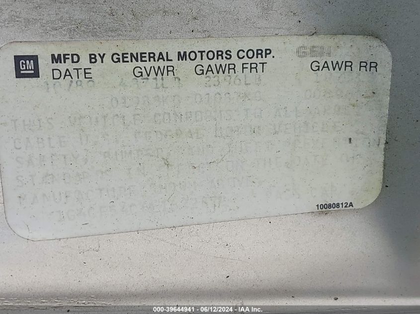 1990 Buick Electra T-Type VIN: 1G4CF54C6L1622822 Lot: 39644941