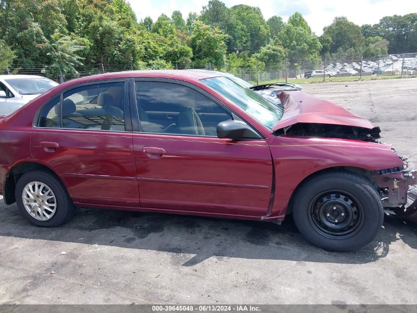 2003 Honda Civic Lx VIN: 2HGES16683H569388 Lot: 39645048