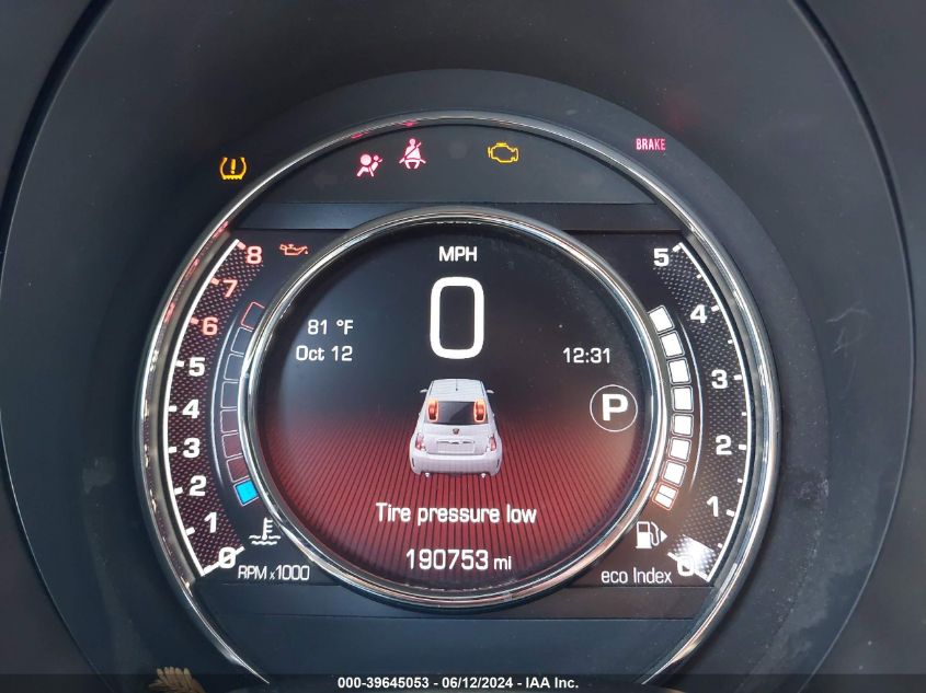 2015 Fiat 500 Abarth VIN: 3C3CFFFH9FT598570 Lot: 39645053