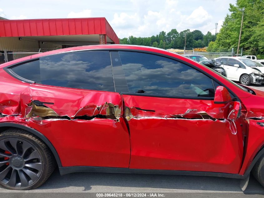 2021 Tesla Model Y Performance Dual Motor All-Wheel Drive VIN: 5YJYGDEF3MF274738 Lot: 39645218