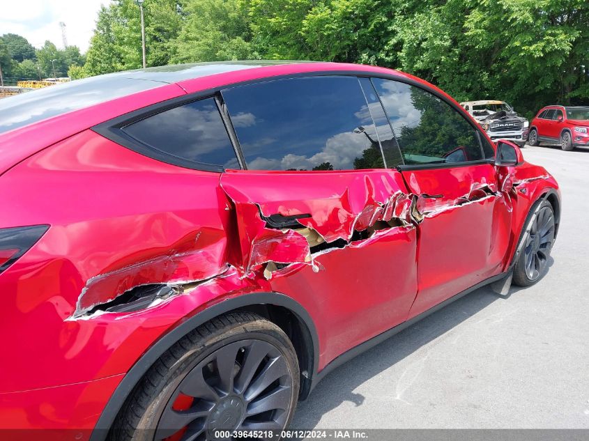 2021 Tesla Model Y Performance Dual Motor All-Wheel Drive VIN: 5YJYGDEF3MF274738 Lot: 39645218