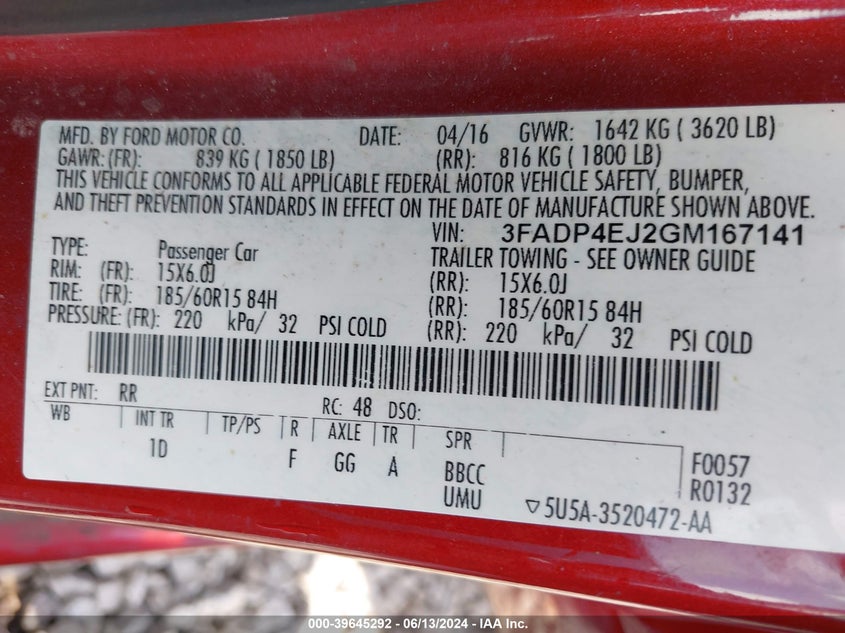 2016 FORD FIESTA SE - 3FADP4EJ2GM167141