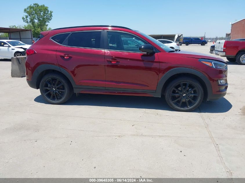 2019 Hyundai Tucson Night VIN: KM8J33AL7KU010957 Lot: 39645305
