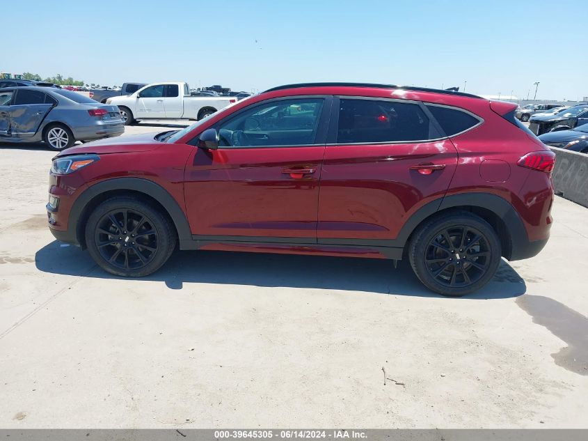 2019 Hyundai Tucson Night VIN: KM8J33AL7KU010957 Lot: 39645305