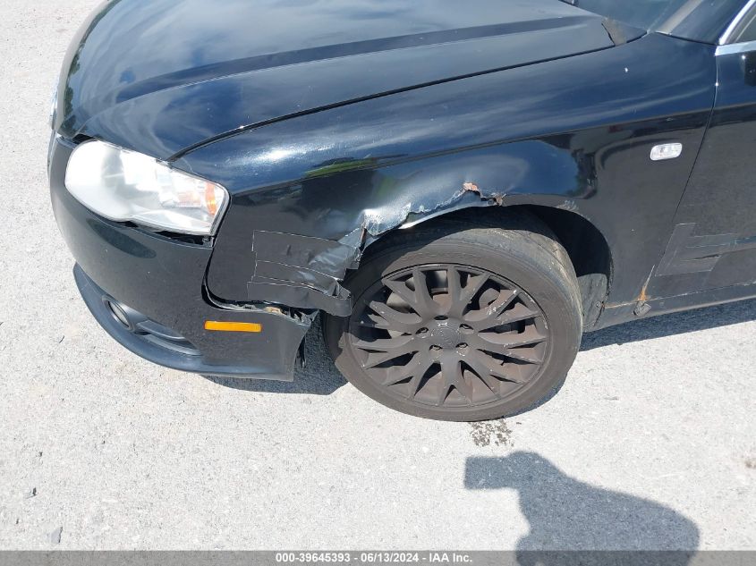 2008 Audi A4 2.0T/2.0T Special Edition VIN: WAUDF78E98A167033 Lot: 39645393