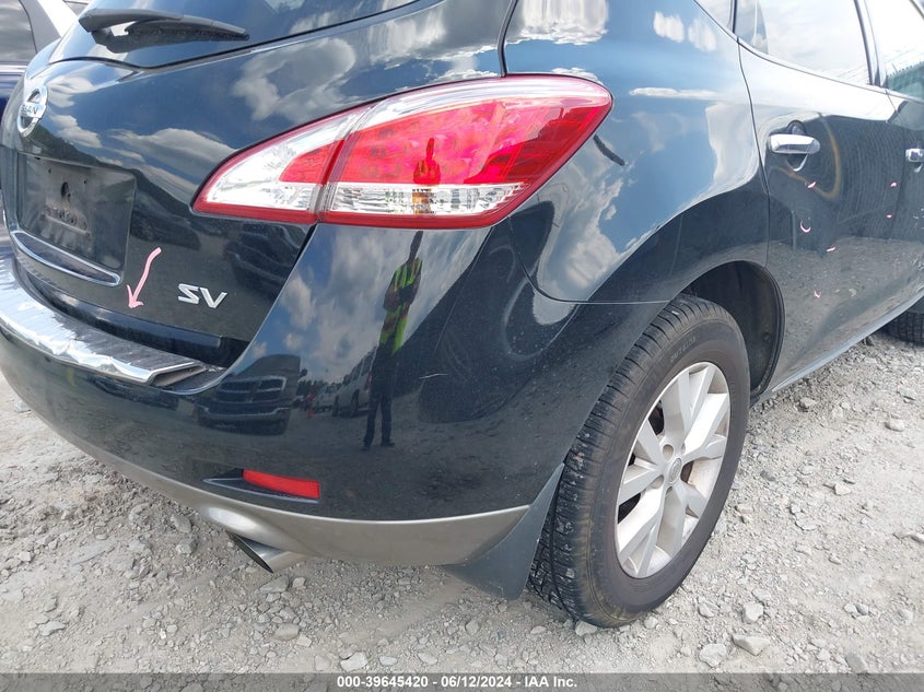 2011 Nissan Murano Sv VIN: JN8AZ1MU7BW062688 Lot: 39645420