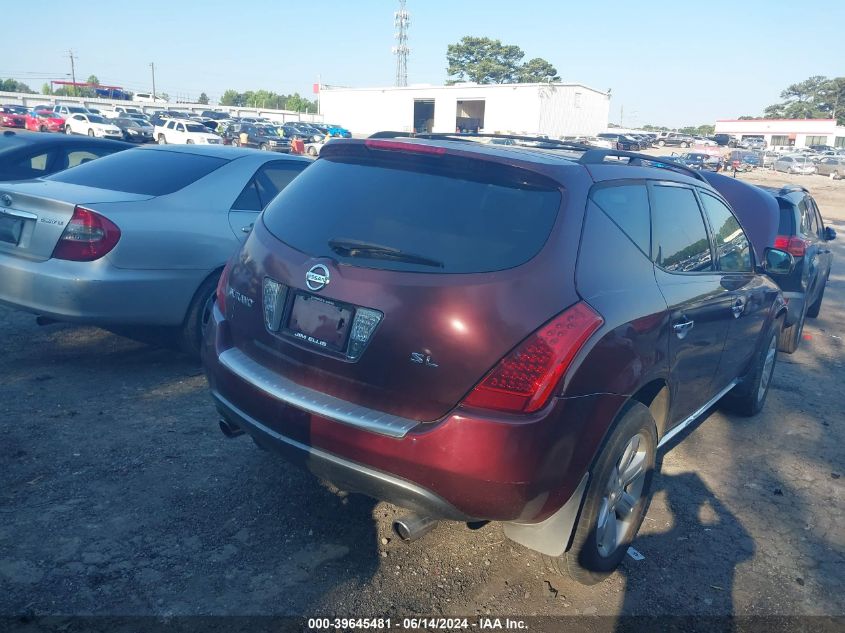 2006 Nissan Murano Sl VIN: JN8AZ08TX6W418102 Lot: 39645481