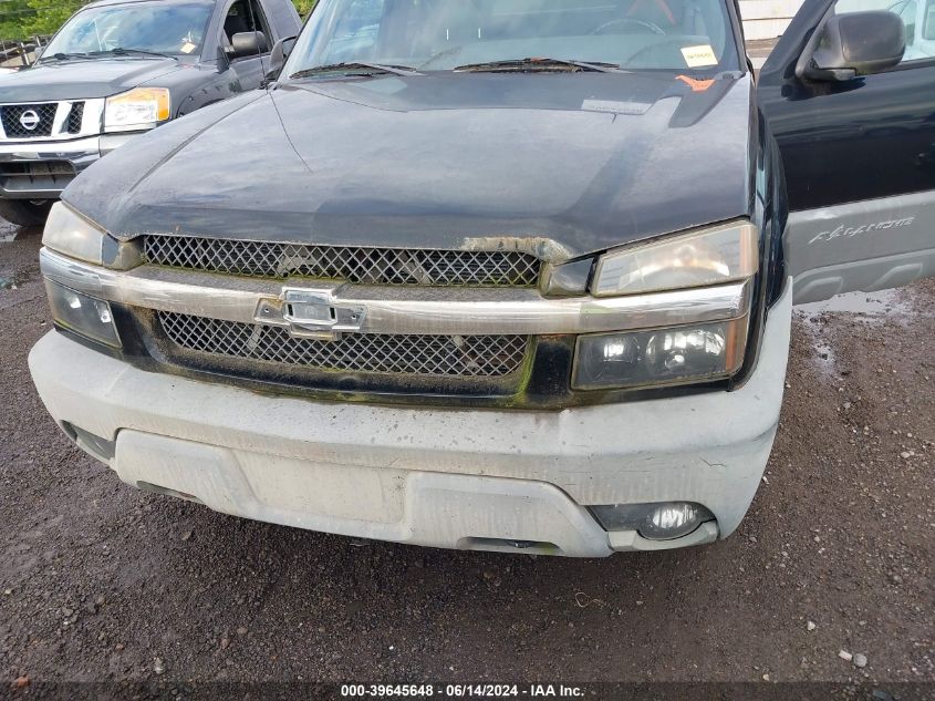 2002 Chevrolet Avalanche 1500 VIN: 3GNEK13T62G134383 Lot: 39645648