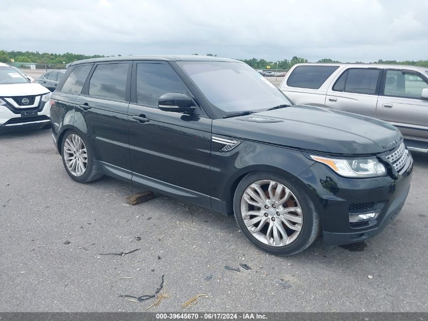 2016 Land Rover Range Rover Sport 3.0L V6 Supercharged Hse VIN: SALWR2VF7GA581597 Lot: 39645670