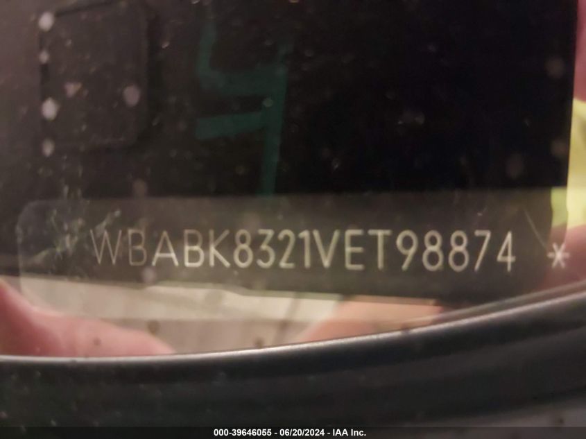1997 BMW 328Ic VIN: WBABK8321VET98874 Lot: 39646055