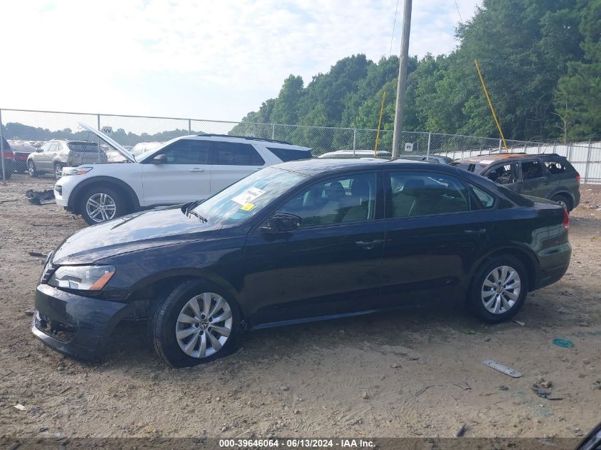 2012 Volkswagen Passat 2.5L S VIN: 1VWAP7A36CC072841 Lot: 39646064