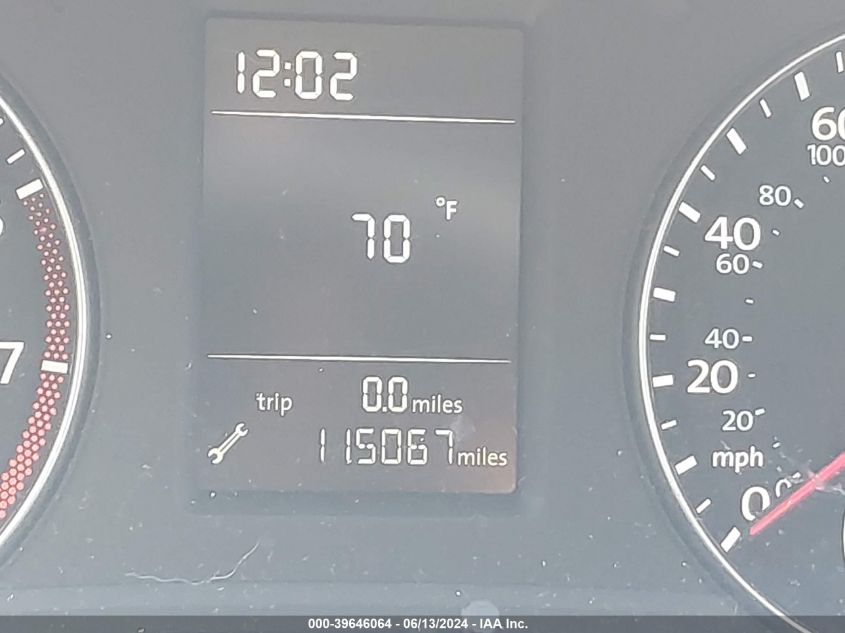 2012 Volkswagen Passat 2.5L S VIN: 1VWAP7A36CC072841 Lot: 39646064