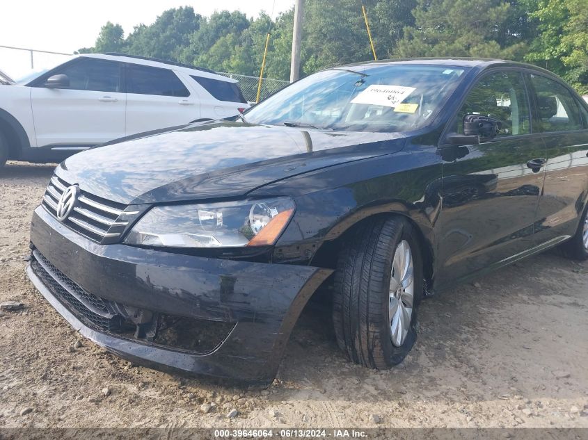 2012 Volkswagen Passat 2.5L S VIN: 1VWAP7A36CC072841 Lot: 39646064