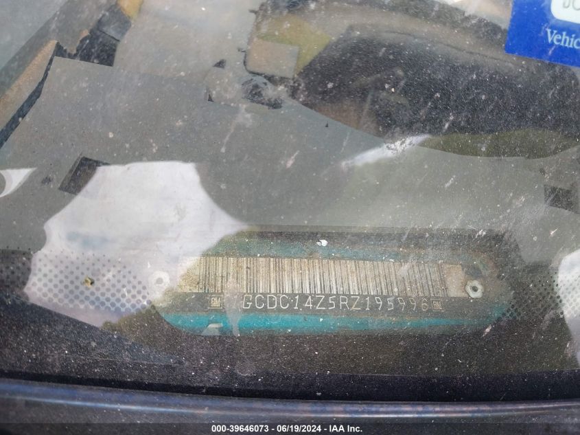 1994 Chevrolet Gmt-400 C1500 VIN: 1GCDC14Z5RZ195996 Lot: 39646073