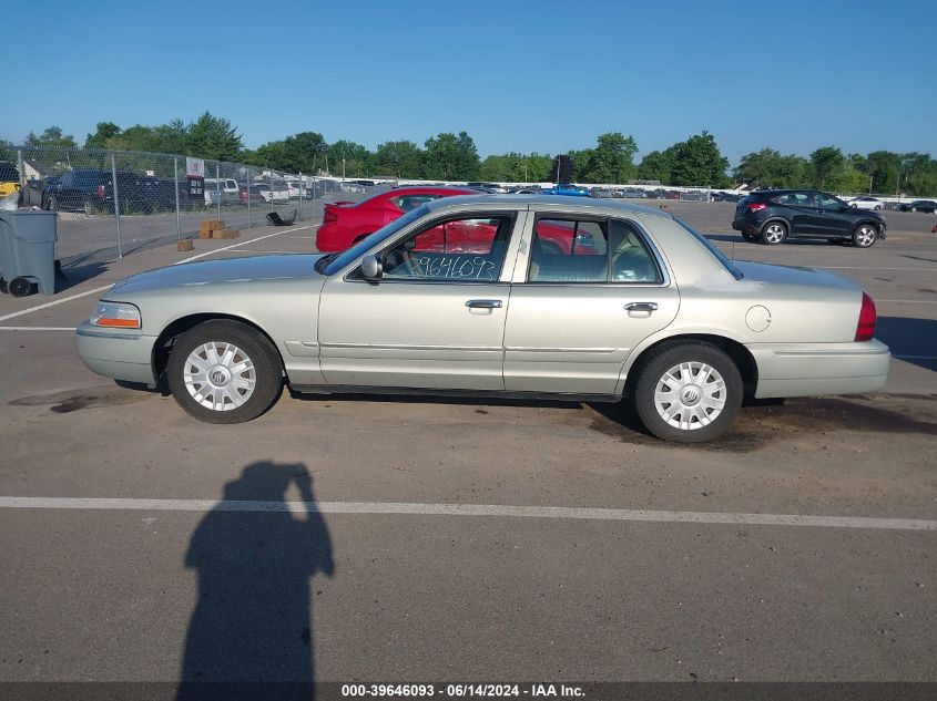 2005 Mercury Grand Marquis Gs VIN: 2MEFM74W45X601361 Lot: 39646093